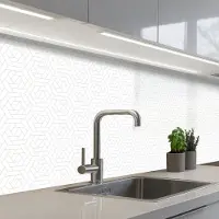 KitchenYeah Keuken achterwand 200x60 cm - Spatscherm zelfklevend Grafisch - Patroon - Modern - Tegels - Muurbeschermer - Spatwand fornuis