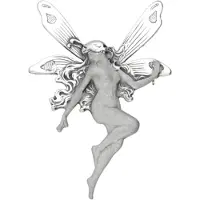 MOOYE ® - Collectie Zilveren Vrouw met vleugels Art Nouveau Jugendstil XL hanger en broche