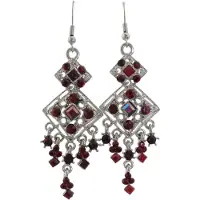Behave - Oorhangers zilverkleur rood - Retro stijl voor avondoutfit