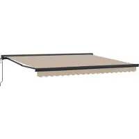 vidaXL Uitschuifbare luifel Beige 400 × 300 cm Stof en Metaal