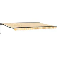 vidaXL Zonnescherm Frame Geel en Wit 450 × 300 cm