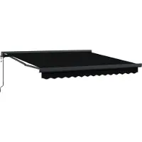 vidaXL Uitschuifbare luifel Zwart 300 x 250 x 165 cm Stof en Metaal
