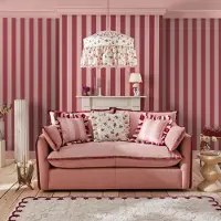 Cath Kidston Vliesbehang Canopy Stripe Pink & Red