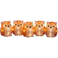 Konstsmide Kerst uil met verlichting | Warm wit | 40 lampjes | 5 stuks |