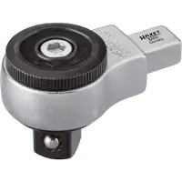 Hazet Insteek-omschakelratel 6403 · 9 x 12 mm insteekvierkant massief · 1/2 inch (12,5 mm) vierkant massief · Lengte: 58,5 mm
