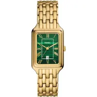 Fossil Analoog horloge 'Raquel' goud / grijs / donkergroen