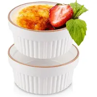 Koopman International - Porseleinen Ovenschaaltjes - Wit - 11 cm - 275 ml - Set van 2