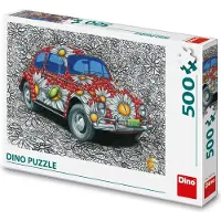Dino Bikes legpuzzel VW Beetle 500 stukjes - kleurrijke puzzel speelgoed.