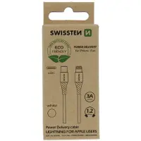 Swissten Lightning naar USB-C Kabel - 1.2M - Geschikt voor iPhone 7/8/SE/X/XS/XR/11/12/13/14 - Wit - Duurzame verpakking