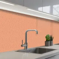 KitchenYeah Keuken achterwand 400x60 cm - Spatscherm zelfklevend Oranje - Strepen - Patroon - Muurbeschermer - Spatwand fornuis