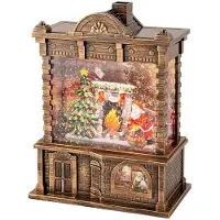 Lumineo Sneeuwbol kast met LED lampjes | goud | 21,7cm