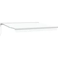vidaXL Uitschuifbare luifel Wit 400 × 300 cm Stof en Metaal