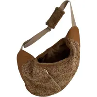 BABOO Luxe Draagzak Hond - Curl Camel - Puppy Draagzak - Honden Draagzak - Handgemaakt - Draagtas Hond - Honden Draagtas - Honden Draagzak - Maat M = tot 7,5 kg