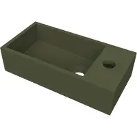 Arcqua Fontein flair 36x18x9 cm met kraangat rechts mat groen