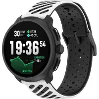 Strap-it Universele 22mm Siliconen Horlogeband Gestreept (Wit/Zwart) – Geschikt voor Suunto 5 Peak, 9 Peak, 9 Peak Pro, Vertical, Vertical 2, Race, Race S, Race 2, Run – Sportieve Smartwatch Band
