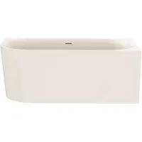 Xenz Zara XS R 155x80 hoekbad crème light mat incl. sleuf overloop. Afvoer crème light mat