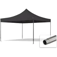 TOOLPORT 4x4 m Easy up partytent, PREMIUM staal 40mm, zwart