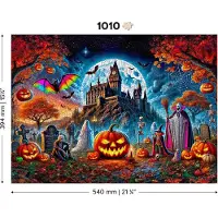 WoodenCity Houten Puzzel 1000 Stukjes - Halloween Kasteel