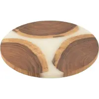 J-Line snijplank Rond - hout/epoxyhars - naturel/wit