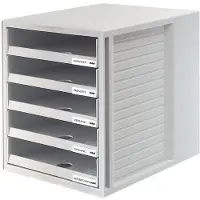 HAN Ladesysteem Kunststof, PS (Polystyreen) Grijs 5 Lades 27,5 x 33 x 32 cm