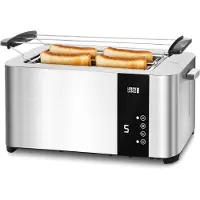 Lebenlang Broodrooster met Lange Sleuf – 4 Sneetjes – Touchscreen LED – 7 Bruiningsstanden – 1400W