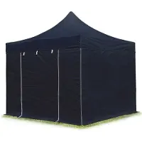 TOOLPORT 3x3 m Easy up partytent, PREMIUM staal 40mm met zijwanden, zwart