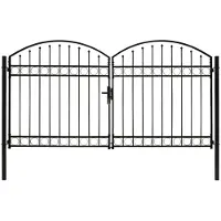 vidaXL Hekpoort ASSEN dubbele deur met gebogen bovenzijde staal 300x175 cm