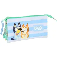 Safta Pennenetui met 3 vakken Bluey Sisters Groen 22 x 12 x 3 cm