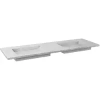 Forzalaqua Wastafel nova doppio gepolijst 140.5x51.5x9.5 cm carrara zonder kraangaten