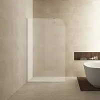 Mueller Curvello afgeronde glaswand 120x200cm met helder glas anti-kalk