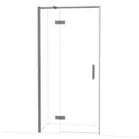Maxaro Diamond Douchedeur | 100 cm Zwart metaal Helder glas Draaideur