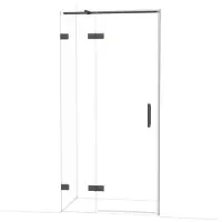 Maxaro Diamond Douchedeur | 100 cm Zwart chroom Helder glas Draaideur