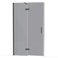 Maxaro Diamond Douchedeur 120cm Zwart Chroom Rookglas Draaideur | Douchedeur | Douchedeur Draaibaar | Douchedeur op maat