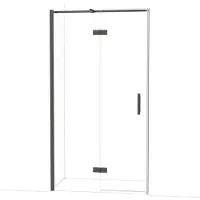 Maxaro Diamond Douchedeur | 110 cm Zwart chroom Helder glas Draaideur