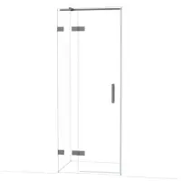 Maxaro Diamond Douchedeur | 80 cm Zwart metaal Helder glas Draaideur