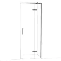 Maxaro Diamond Douchedeur | 80 cm Zwart metaal Helder glas Draaideur