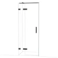 Maxaro Diamond Douchedeur | 80 cm Zwart chroom Helder glas Draaideur