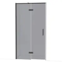 Maxaro Diamond Douchedeur 110cm Zwart Chroom Rookglas Draaideur | Douchedeur | Douchedeur Draaibaar | Douchedeur op maat