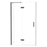 Maxaro Diamond Douchedeur | 120 cm Zwart chroom Helder glas Draaideur
