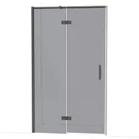 Maxaro Diamond Douchedeur 120cm Zwart Chroom Rookglas Draaideur | Douchedeur | Douchedeur Draaibaar | Douchedeur op maat
