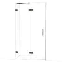 Maxaro Diamond Douchedeur | 110 cm Zwart chroom Helder glas Draaideur