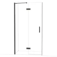 Maxaro Diamond Douchedeur | 110 cm Zwart chroom Helder glas Draaideur