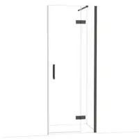 Maxaro Diamond Douchedeur | 80 cm Zwart chroom Helder glas Draaideur