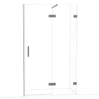 Maxaro Diamond Douchedeur | 120 cm Zwart metaal Helder glas Draaideur