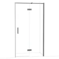 Maxaro Diamond Douchedeur | 110 cm Zwart metaal Helder glas Draaideur