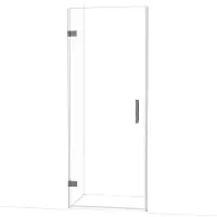 Maxaro Diamond Douchedeur | 80 cm Zwart metaal Helder glas Draaideur
