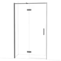 Maxaro Diamond Douchedeur | 120 cm Zwart metaal Helder glas Draaideur