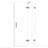 Maxaro Diamond Douchedeur | 100 cm Zwart metaal Helder glas Draaideur