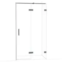 Maxaro Diamond Douchedeur | 110 cm Zwart metaal Helder glas Draaideur