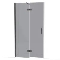 Maxaro Diamond Douchedeur | 110 cm Zwart chroom Rookglas Draaideur | Douchedeur | Douchedeur Draaibaar | Douchedeur op maat
